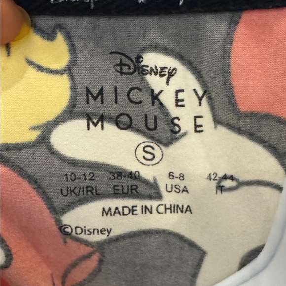 Disney Black Cropped Tee with Red, Yellow & White Mickey Print - Picture 5 of 7